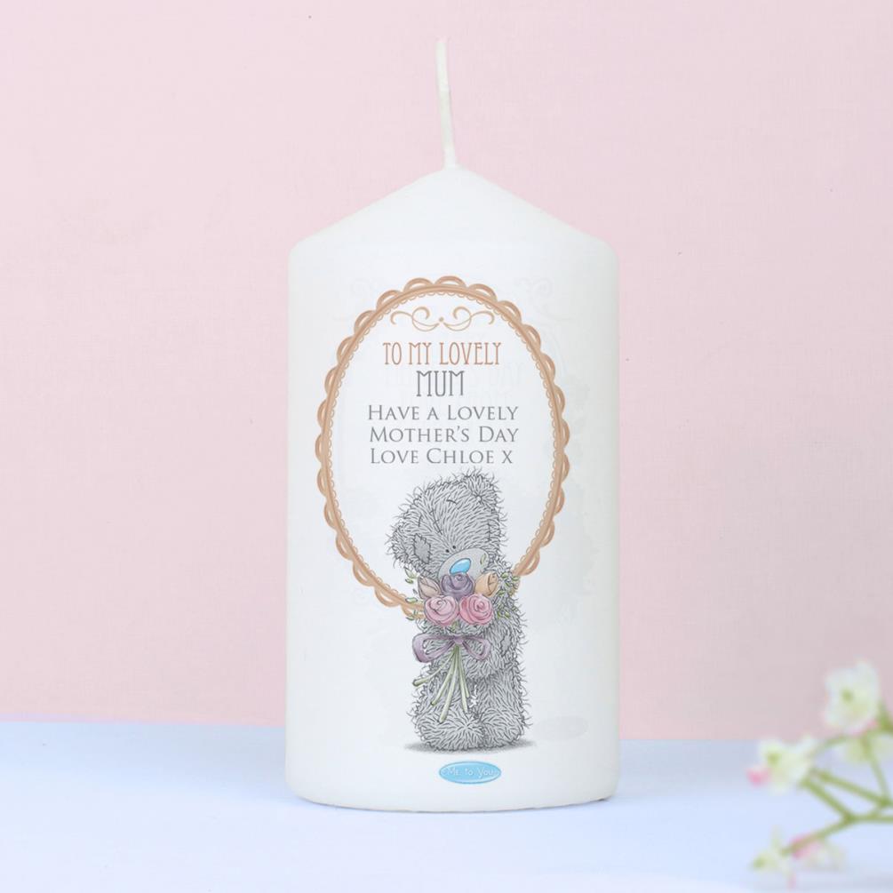 Personalised Me to You Bear Flowers Pillar Candle Extra Image 1